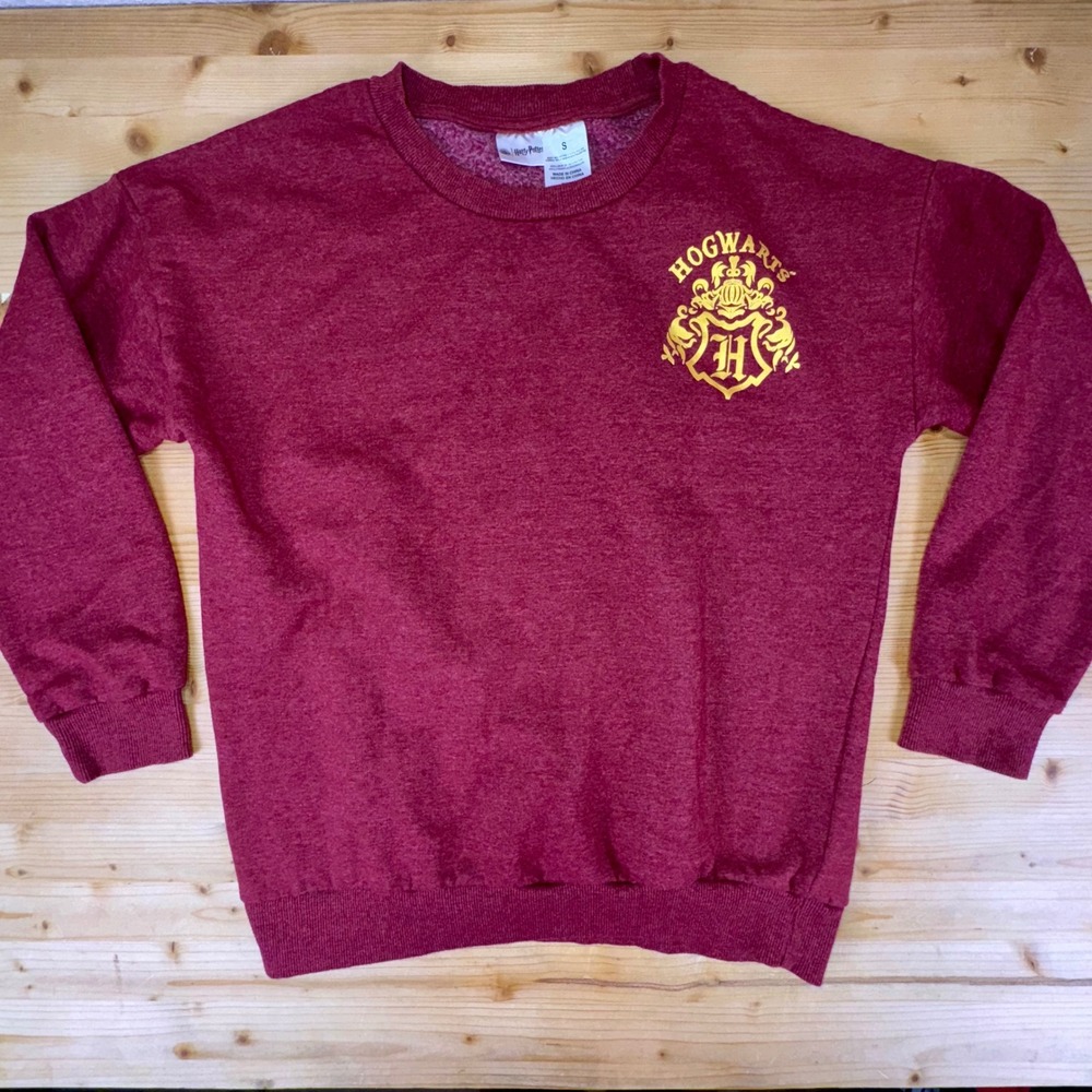 Harry Potter Hogwarts Sweatshirt I Solemnly Swear Crewneck Small Red Gold